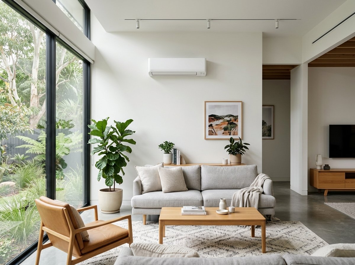 Split-System Air Conditioning installation in living room